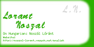 lorant noszal business card