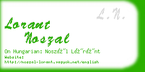 lorant noszal business card